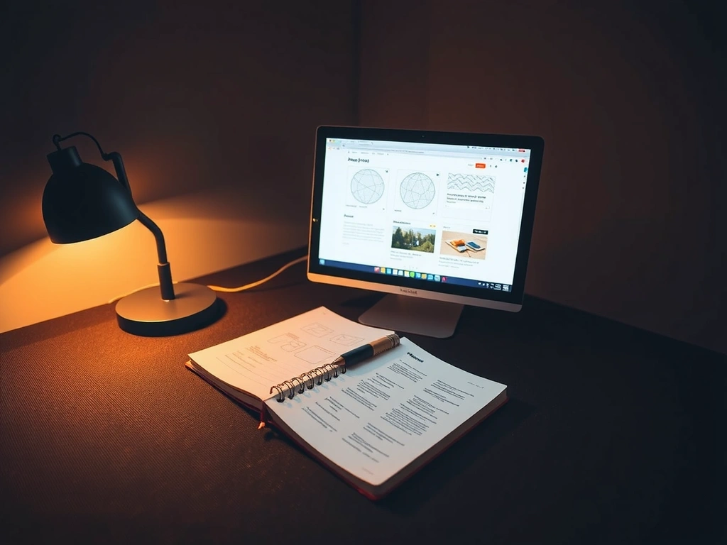 Studio desk with wireframes and sketches