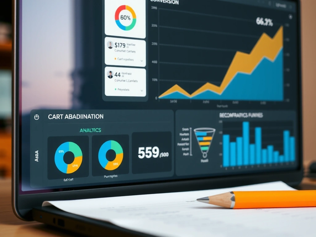 Analytics dashboard screenshot showing e-commerce conversion metrics